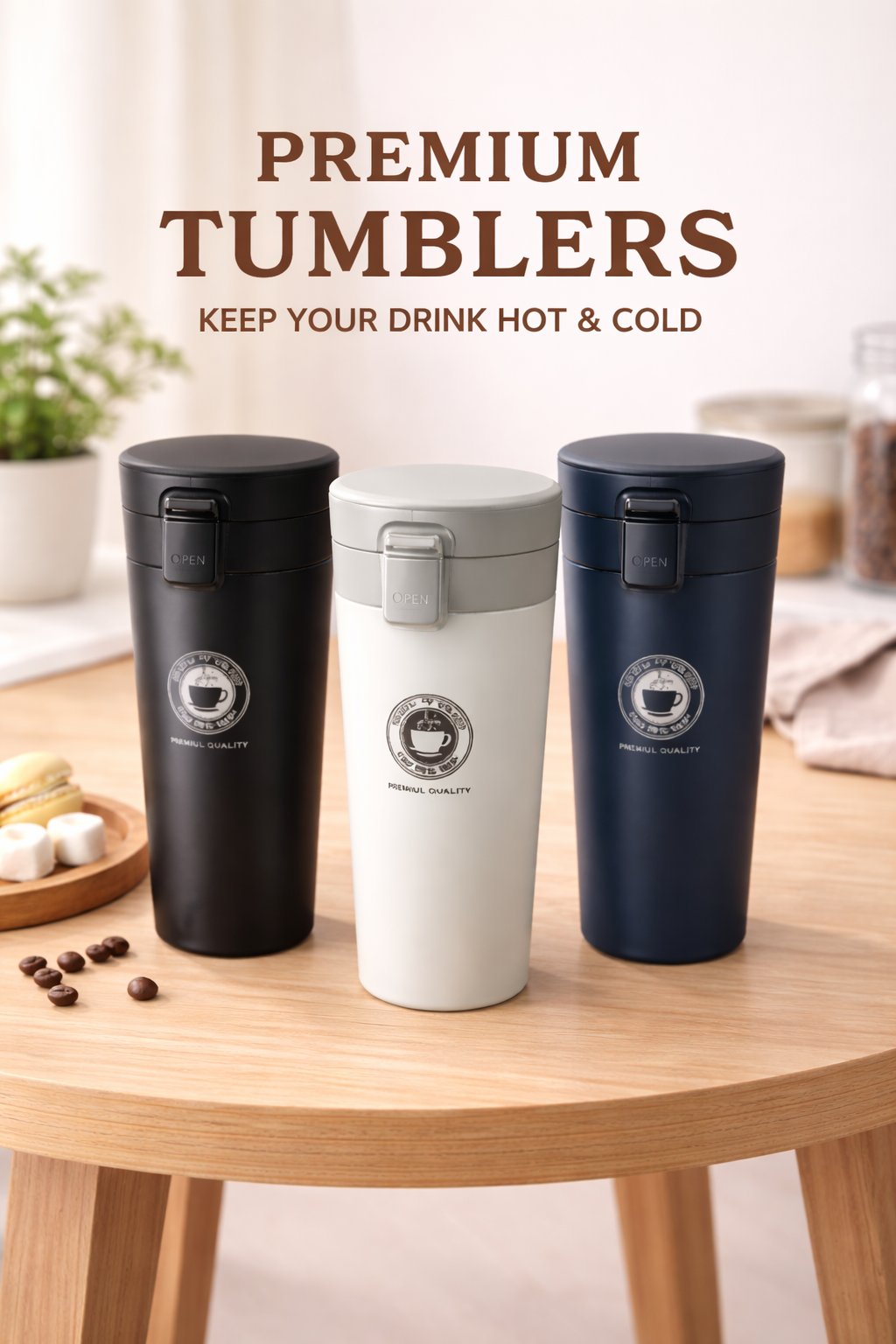 Stainless Steel Tumbler Vacuum Flask Bottle Thermo Tea Stainless Steel Coffee Mug  (380 ml).