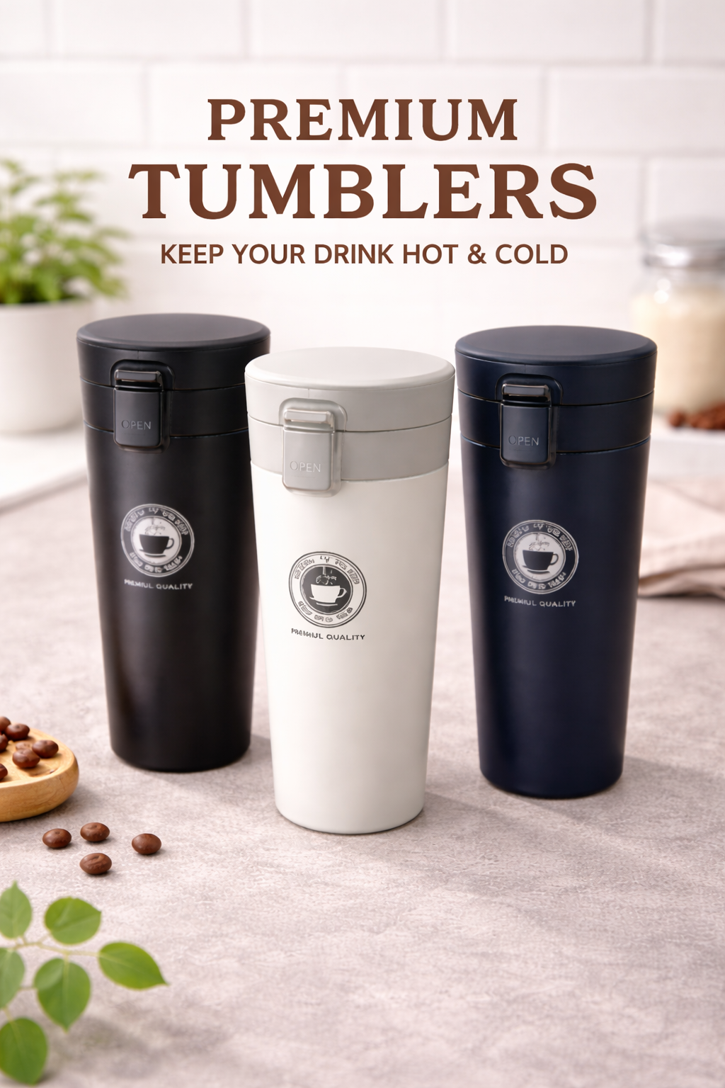 Stainless Steel Tumbler Vacuum Flask Bottle Thermo Tea Stainless Steel Coffee Mug  (380 ml).